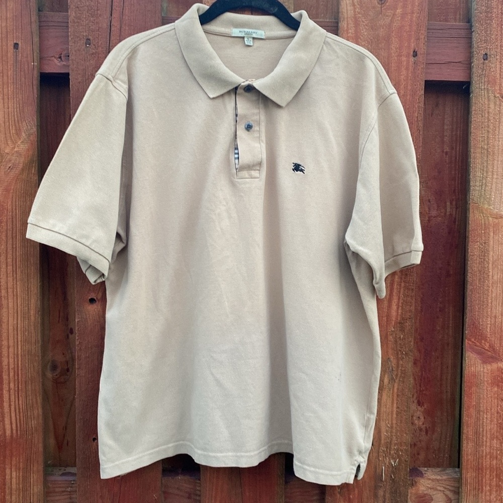 Burberry Tan Polo Shirt with Signature Logo